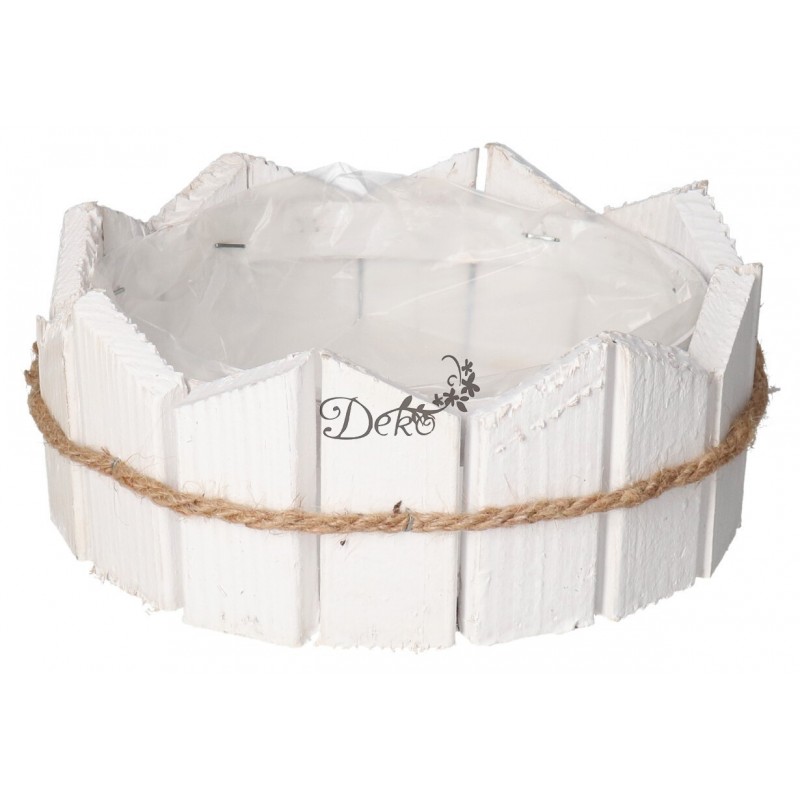 DONICZKA OSŁONKA DREWNIANA BIAŁA DONICZKI STROIK