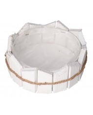 DONICZKA OSŁONKA DREWNIANA BIAŁA DONICZKI STROIK