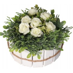 DONICZKA OSŁONKA DREWNIANA BIAŁA DONICZKI STROIK