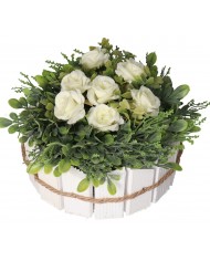 DONICZKA OSŁONKA DREWNIANA BIAŁA DONICZKI STROIK