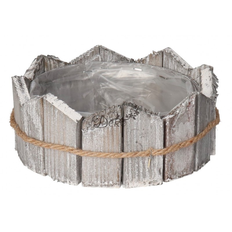 DONICZKA OSŁONKA DREWNIANA SZARA DONICZKI STROIK