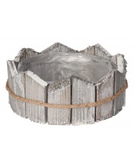 DONICZKA OSŁONKA DREWNIANA SZARA DONICZKI STROIK