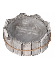 DONICZKA OSŁONKA DREWNIANA SZARA DONICZKI STROIK