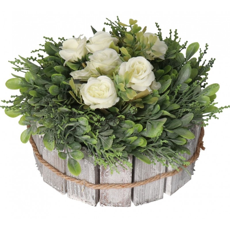 DONICZKA OSŁONKA DREWNIANA SZARA DONICZKI STROIK