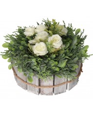 DONICZKA OSŁONKA DREWNIANA SZARA DONICZKI STROIK