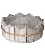 DONICZKA OSŁONKA DREWNIANA SZARA DONICZKI STROIK