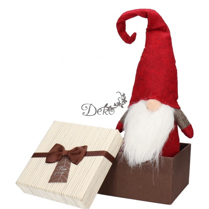SKRZAT KRASNAL MIKOŁAJ GNOM ŚWIĄTECZNY DUŻY 45CM