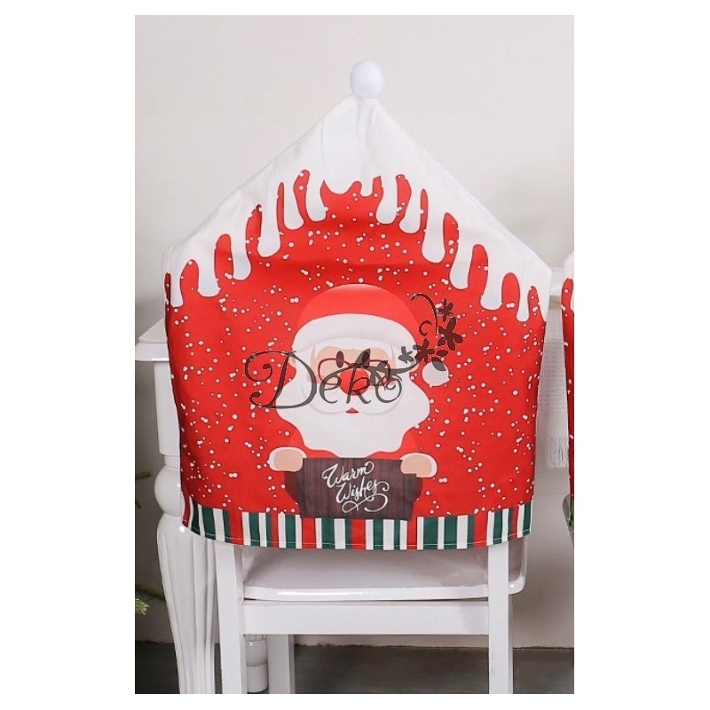 Świąteczny Pokrowiec na Krzesło - Czapka Mikołaja