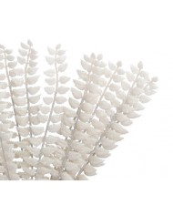 GAŁĄZKA DEKORACYJNA BIAŁA LIŚCIE Z BROKATEM 40CM