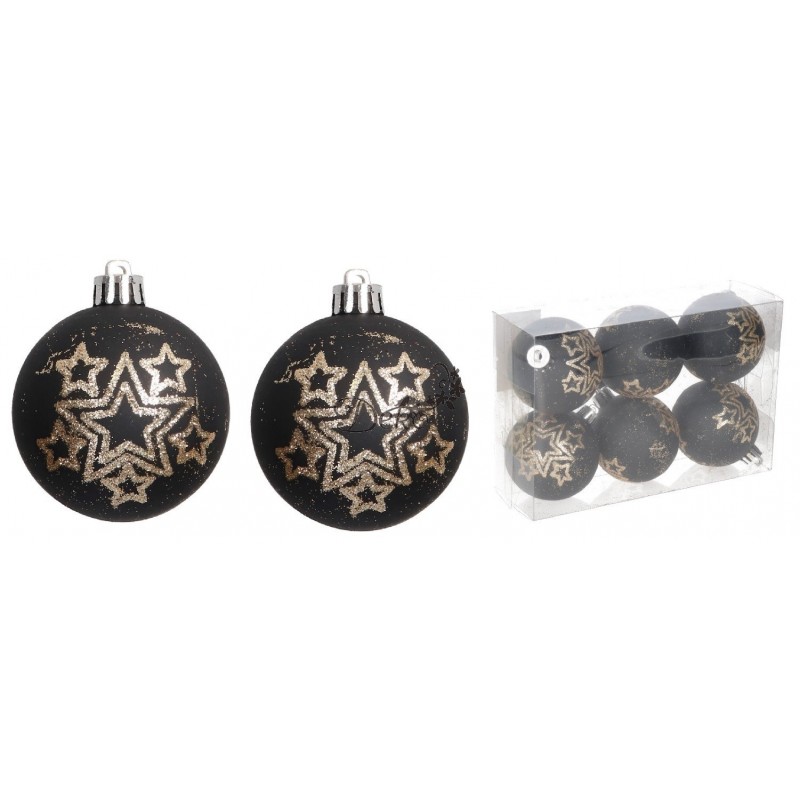 BOMBKI Z BROKATEM NA CHOINKĘ STROIK 6SZT 6CM