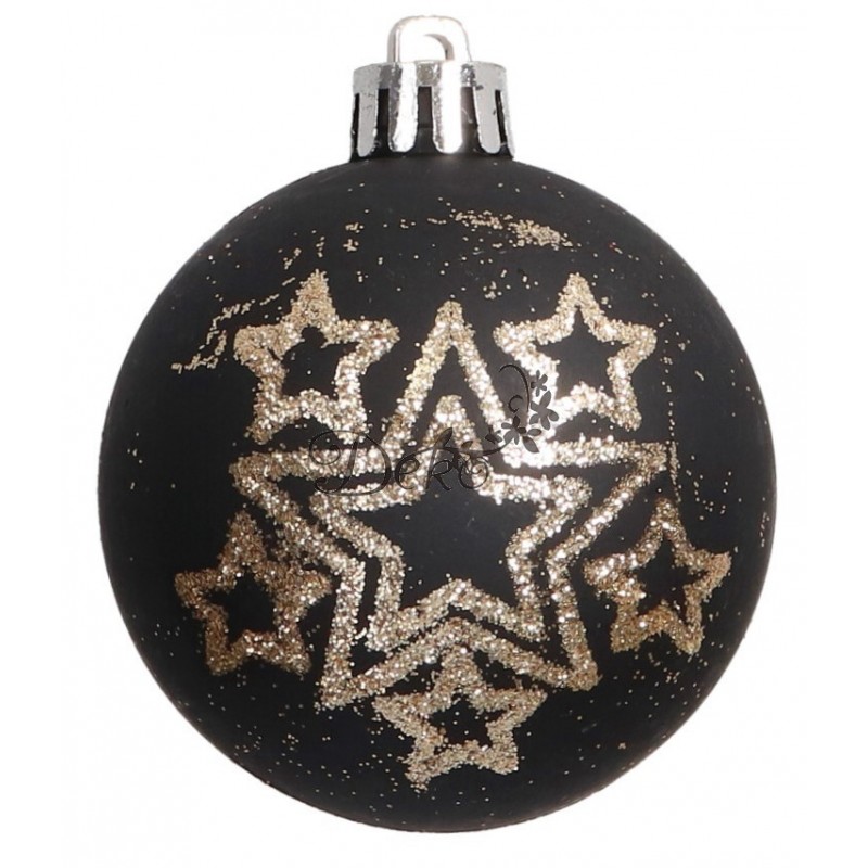 BOMBKI Z BROKATEM NA CHOINKĘ STROIK 6SZT 6CM