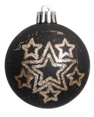 BOMBKI Z BROKATEM NA CHOINKĘ STROIK 6SZT 6CM