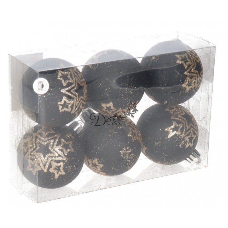 BOMBKI Z BROKATEM NA CHOINKĘ STROIK 6SZT 6CM