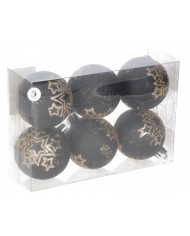 BOMBKI Z BROKATEM NA CHOINKĘ STROIK 6SZT 6CM