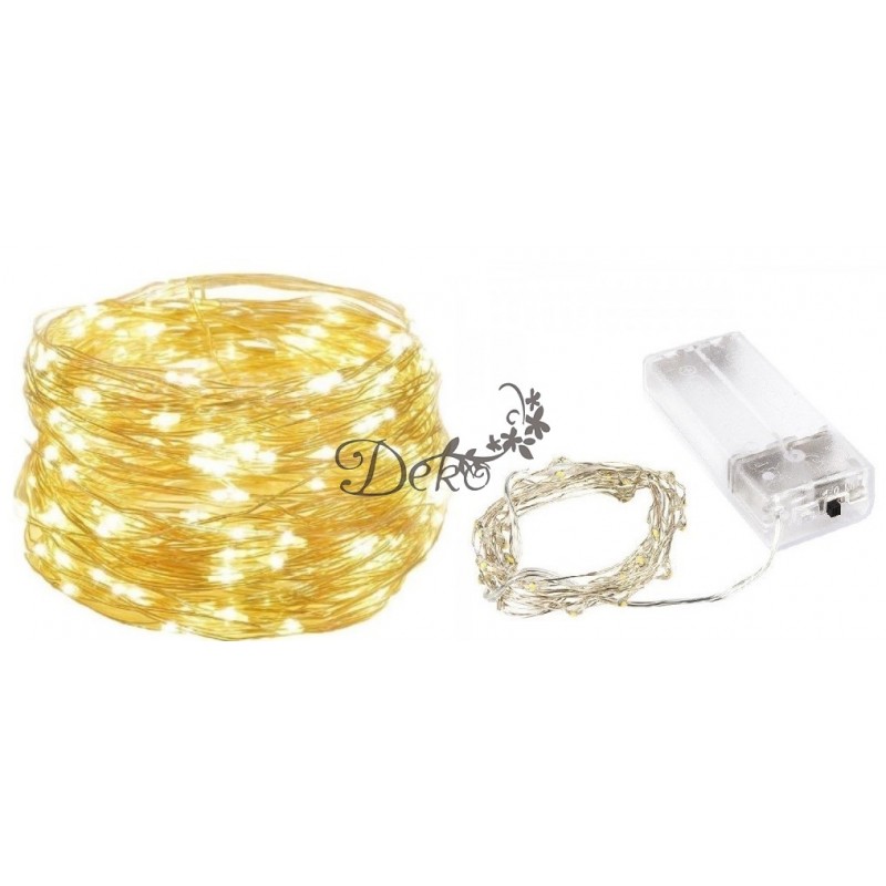 LAMPKI LED NA CHOINKĘ DRUCIK NA BATERIĘ 5M CIEPŁE