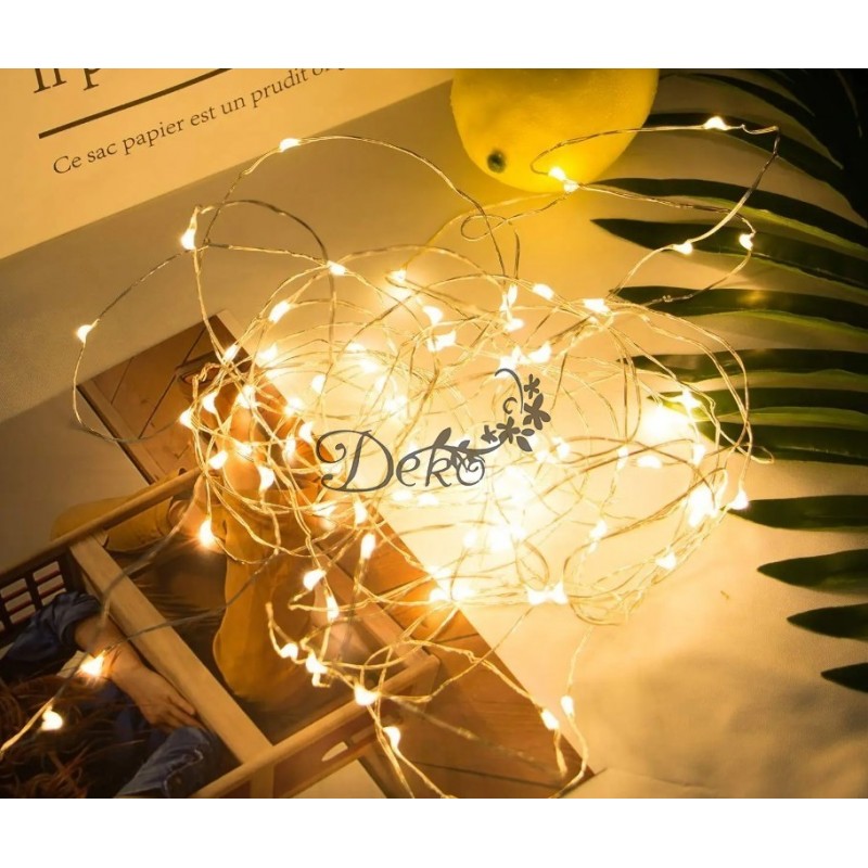 LAMPKI LED NA CHOINKĘ DRUCIK NA BATERIĘ 5M CIEPŁE