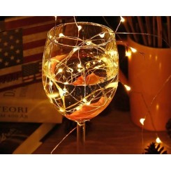 LAMPKI LED NA CHOINKĘ DRUCIK NA BATERIĘ 5M CIEPŁE