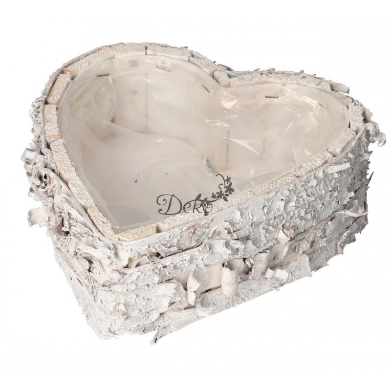 DONICZKA OSŁONKA DREWNIANA SERCE BIAŁA DONICZKI