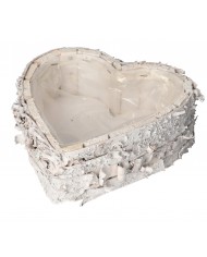 DONICZKA OSŁONKA DREWNIANA SERCE SZARA DONICZKI