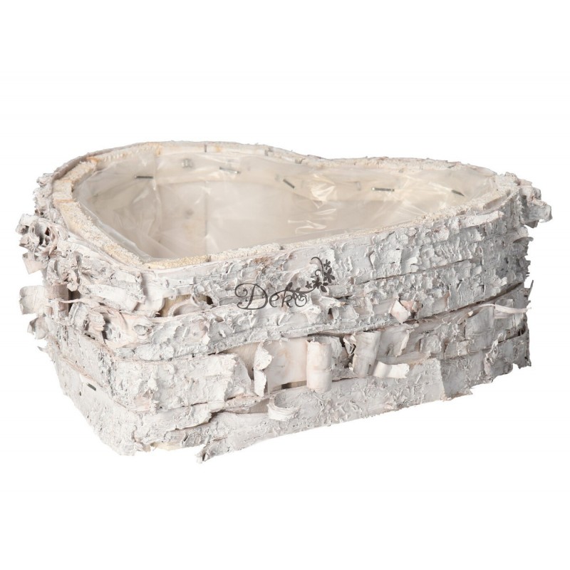 DONICZKA OSŁONKA DREWNIANA SERCE BIAŁA DONICZKI