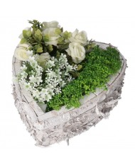 DONICZKA OSŁONKA DREWNIANA SERCE BIAŁA DONICZKI