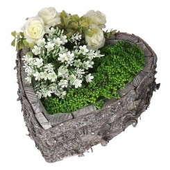 DONICZKA OSŁONKA DREWNIANA SERCE SZARA DONICZKI