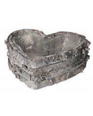 DONICZKA OSŁONKA DREWNIANA SERCE SZARA DONICZKI