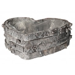 DONICZKA OSŁONKA DREWNIANA SERCE SZARA DONICZKI