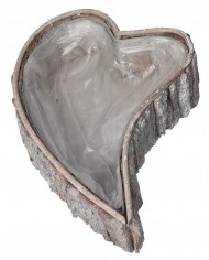 DONICZKA OSŁONKA DREWNIANA SERCE SZARA DONICZKI