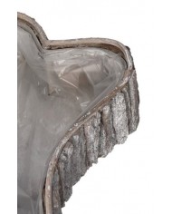 DONICZKA OSŁONKA DREWNIANA DUŻA SERCE SZARA DONICZKI