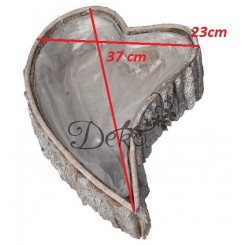 DONICZKA OSŁONKA DREWNIANA DUŻA SERCE SZARA DONICZKI