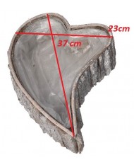 DONICZKA OSŁONKA DREWNIANA DUŻA SERCE SZARA DONICZKI