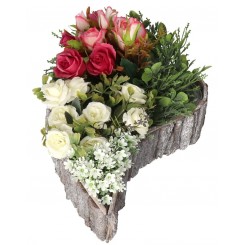 DONICZKA OSŁONKA DREWNIANA DUŻA SERCE SZARA DONICZKI