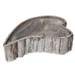 DONICZKA OSŁONKA DREWNIANA DUŻA SERCE SZARA DONICZKI