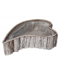 DONICZKA OSŁONKA DREWNIANA DUŻA SERCE SZARA DONICZKI