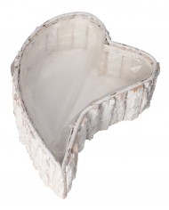 DONICZKA OSŁONKA DREWNIANA DUŻA SERCE BIAŁA DONICZKI