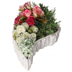 DONICZKA OSŁONKA DREWNIANA DUŻA SERCE BIAŁA DONICZKI