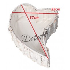 DONICZKA OSŁONKA DREWNIANA DUŻA SERCE BIAŁA DONICZKI