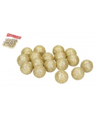 KULKI STYROPIANOWE Z BROKATEM 1,5 CM 50SZT ZŁOTE