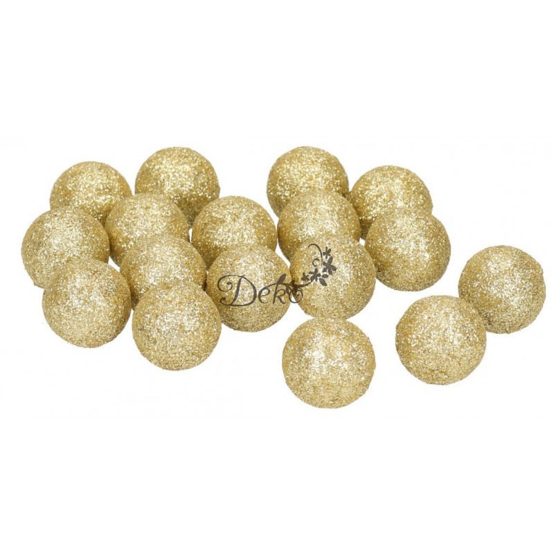 KULKI STYROPIANOWE Z BROKATEM 2,5CM 50SZT ZŁOTE