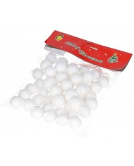 KULKI STYROPIANOWE Z BROKATEM 2,5CM 50SZT BIAŁE