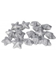 GWIAZDKI STYROPIANOWE Z BROKATEM 2,5CM CZERWONE