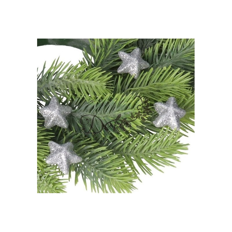 GWIAZDKI STYROPIANOWE Z BROKATEM 2,5CM SREBRNE