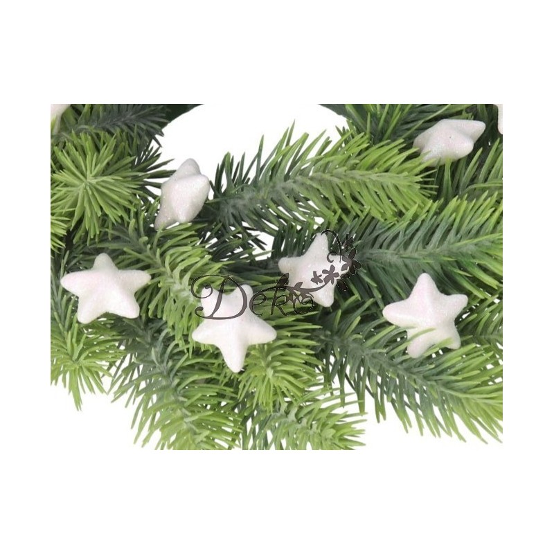 GWIAZDKI STYROPIANOWE Z BROKATEM 2,5CM BIAŁE