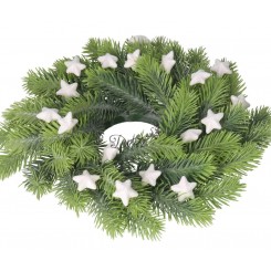 GWIAZDKI STYROPIANOWE Z BROKATEM 2,5CM BIAŁE