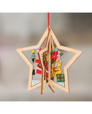 BOMBKI NA CHOINKĘ DREWNIANE OZDOBA DO STROIKA 1SZT