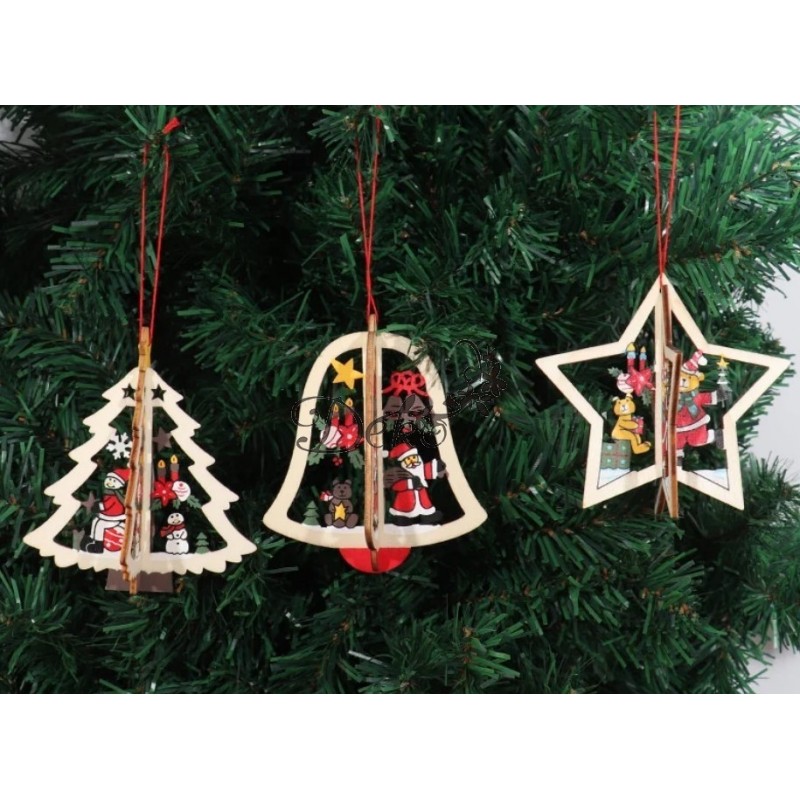 BOMBKI NA CHOINKĘ DREWNIANE OZDOBA DO STROIKA 1SZT
