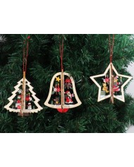 BOMBKI NA CHOINKĘ DREWNIANE OZDOBA DO STROIKA 1SZT