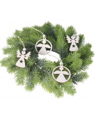 BOMBKI NA CHOINKĘ DREWNIANE ANIOŁKI OZDOBA 12SZT