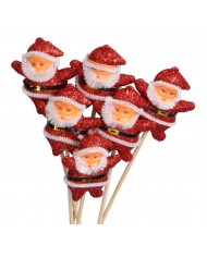 GWIAZDOR MIKOŁAJ NA PIKU 6SZT OZDOBA STROIK